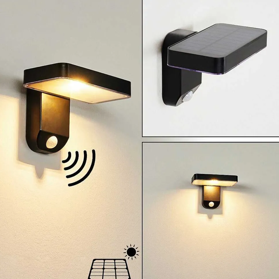 Lampe Solaires Bondarp Led Noir, 1 Lumiere, Detecteur De Mouvement