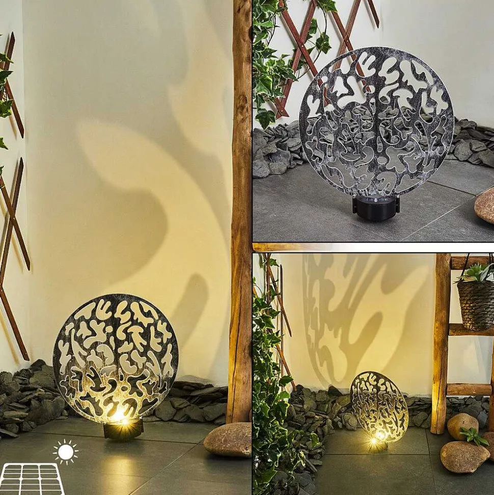 Lampe Solaires Kupa Led Noir, Argente, 2 Lumieres