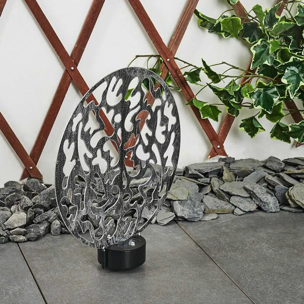 Lampe Solaires Kupa Led Noir, Argente, 2 Lumieres