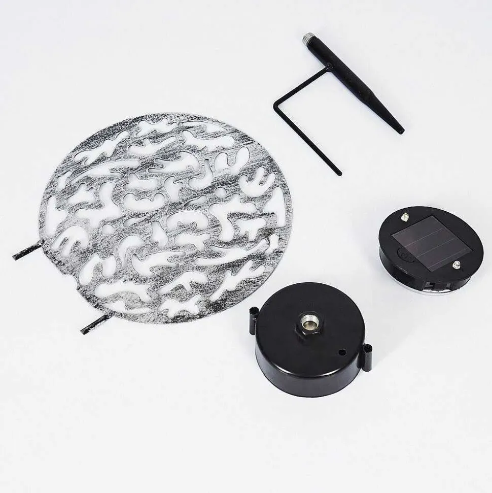 Lampe Solaires Kupa Led Noir, Argente, 2 Lumieres