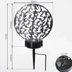 Lampe Solaires Kupa Led Noir, Argente, 2 Lumieres