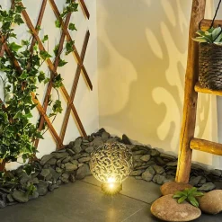 Lampe Solaires Kupa Led Noir, Argente, 2 Lumieres