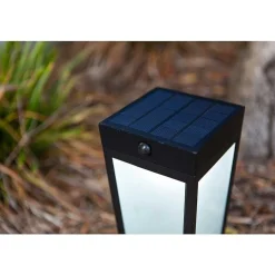 Lampe Solaires Lutec Dias Led Noir, 1 Lumiere, Detecteur De Mouvement, Changeur De Couleurs