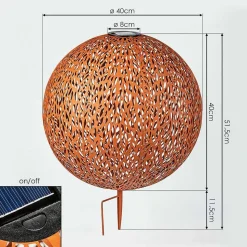 Lampe Solaires Samoao Led Rouille, Noir, 1 Lumiere