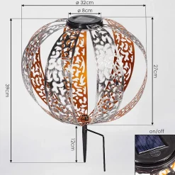 Lampe Solaires Wasalea Led Bronze, Noir, Argente, 1 Lumiere