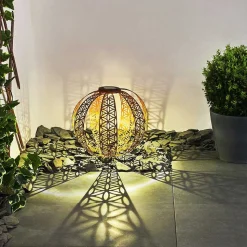 Lampe Solaires Wasalea Led Bronze, Noir, 1 Lumiere