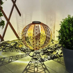 Lampe Solaires Wasalea Led Bronze, Noir, 1 Lumiere