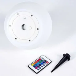 Lampe Solaires Ykullen Led Noir, 1 Lumiere, Telecommandes, Changeur De Couleurs