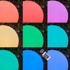 Lampe Solaires Ykullen Led Noir, 1 Lumiere, Telecommandes, Changeur De Couleurs