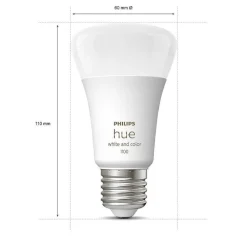 Led E27 9 Watt 2200 - 6500 Kelvin 806 Lumen Philips Hue White & Color Ambiance
