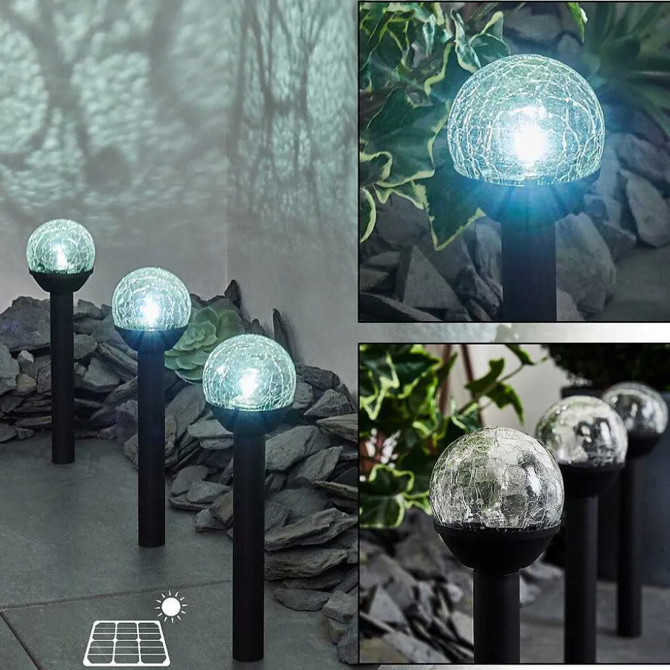Lot De 3 Lampes Solaires Colognole Led Noir, 1 Lumiere