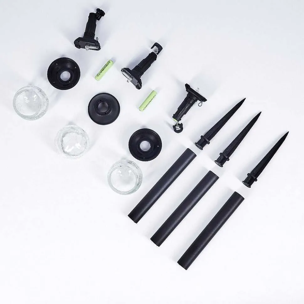 Lot De 3 Lampes Solaires Colognole Led Noir, 1 Lumiere