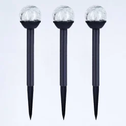 Lot De 3 Lampes Solaires Colognole Led Noir, 1 Lumiere