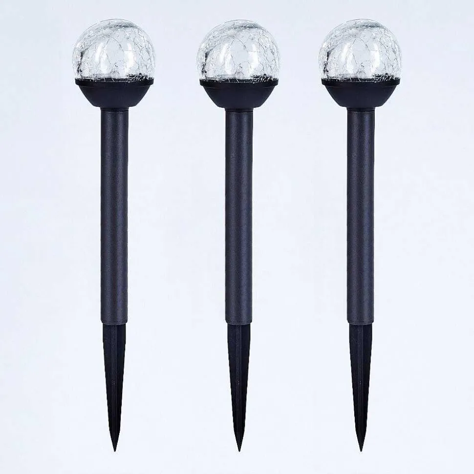 Lot De 3 Lampes Solaires Colognole Led Noir, 1 Lumiere