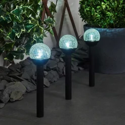 Lot De 3 Lampes Solaires Colognole Led Noir, 1 Lumiere