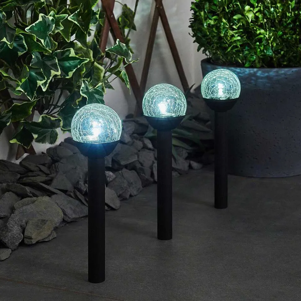 Lot De 3 Lampes Solaires Colognole Led Noir, 1 Lumiere