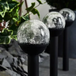 Lot De 3 Lampes Solaires Colognole Led Noir, 1 Lumiere