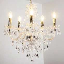 Lustre A 5 Lampes Transparent, 5 Lumieres