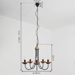 Lustre Cassague Noir, 5 Lumieres