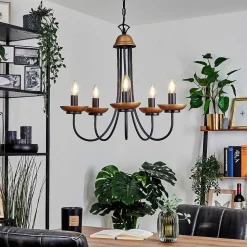 Lustre Cassague Noir, 5 Lumieres