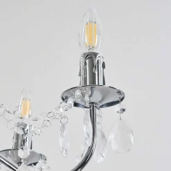 Lustre Cheop Chrome, Transparent, 5 Lumieres