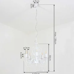 Lustre Ksim Blanc, 5 Lumieres