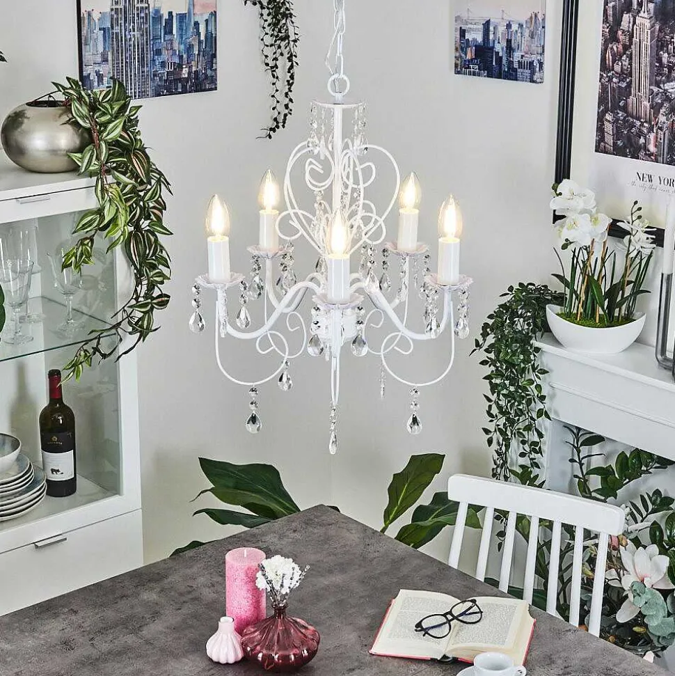 Lustre Ksim Blanc, 5 Lumieres