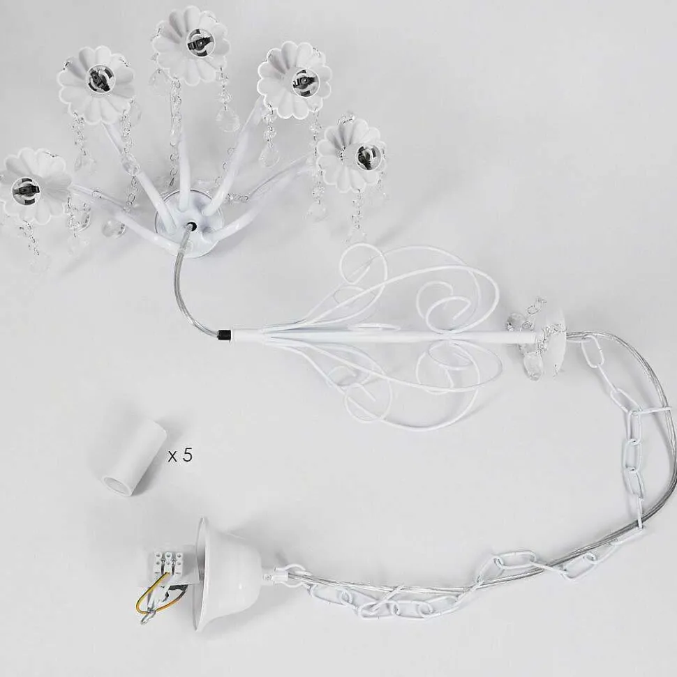 Lustre Ksim Blanc, 5 Lumieres