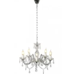 Lustre Lucide Arabesque Blanc, 5 Lumieres