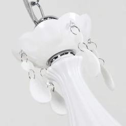 Lustre Malmback Chrome, Blanc, 5 Lumieres