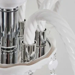 Lustre Malmback Chrome, Blanc, 6 Lumieres