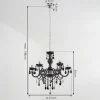 Lustre Malmback Chrome, Noir, 6 Lumieres