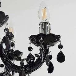 Lustre Malmback Chrome, Noir, 5 Lumieres