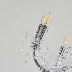 Lustre Malmback Chrome, Transparent, 5 Lumieres