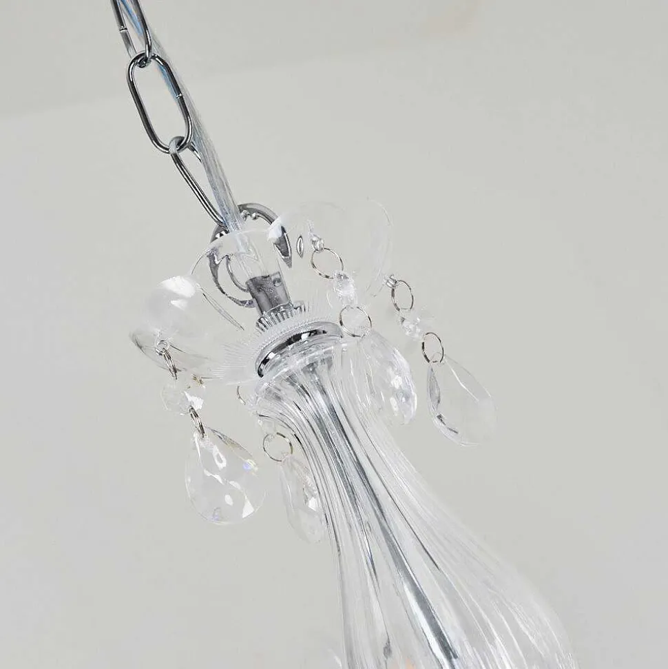 Lustre Malmback Chrome, Transparent, 5 Lumieres