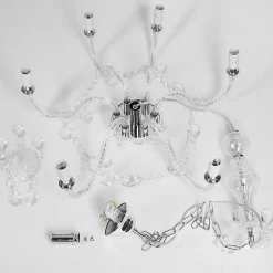 Lustre Malmback Chrome, Transparent, 6 Lumieres