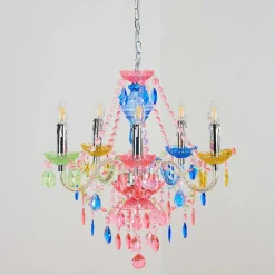 Lustre Malmback Multicolore, Chrome, 5 Lumieres