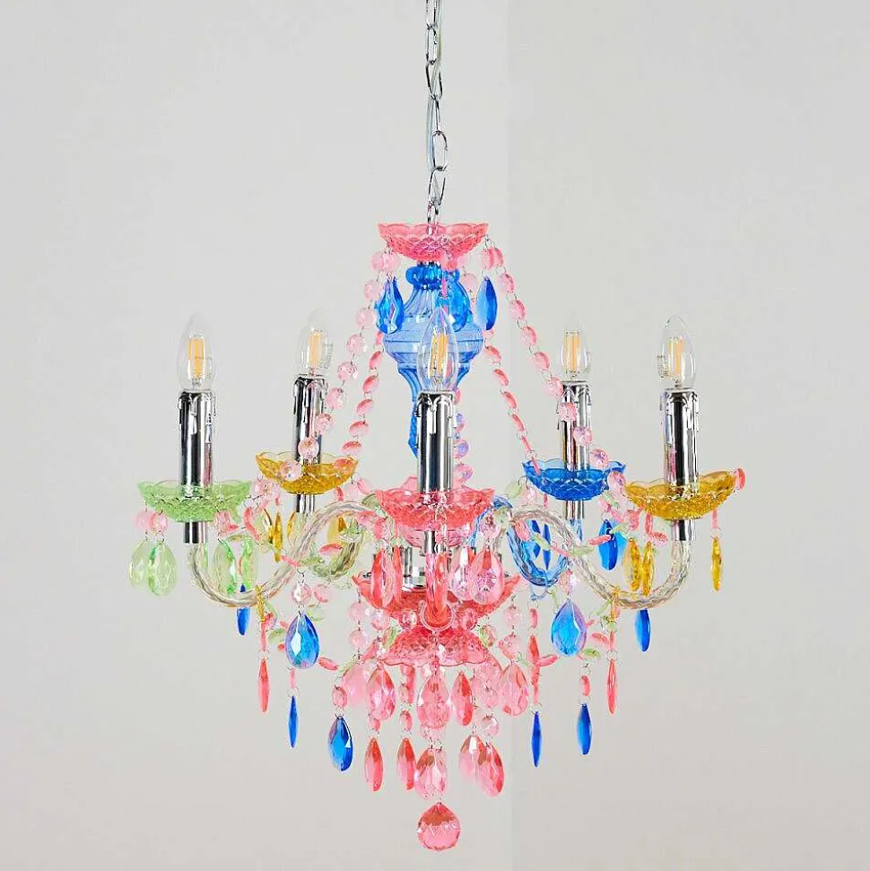 Lustre Malmback Multicolore, Chrome, 5 Lumieres