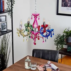 Lustre Malmback Multicolore, Chrome, 5 Lumieres