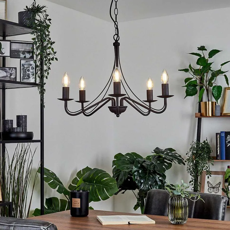 Lustre Oulandou Noir, 5 Lumieres