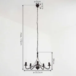 Lustre Oulandou Noir, 5 Lumieres