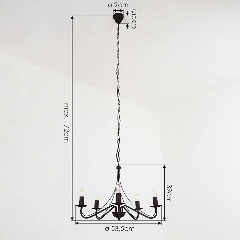 Lustre Oulandou Noir, 5 Lumieres