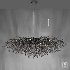 Lustre Paul Neuhaus Icicle Noir, 15 Lumieres