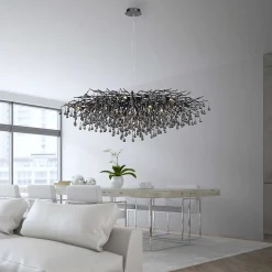 Lustre Paul Neuhaus Icicle Noir, 15 Lumieres