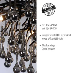 Lustre Paul Neuhaus Icicle Noir, 10 Lumieres