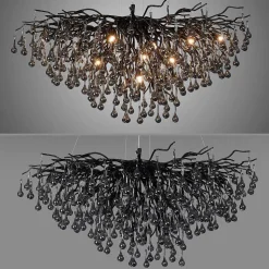 Lustre Paul Neuhaus Icicle Noir, 10 Lumieres