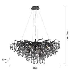 Lustre Paul Neuhaus Icicle Noir, 10 Lumieres