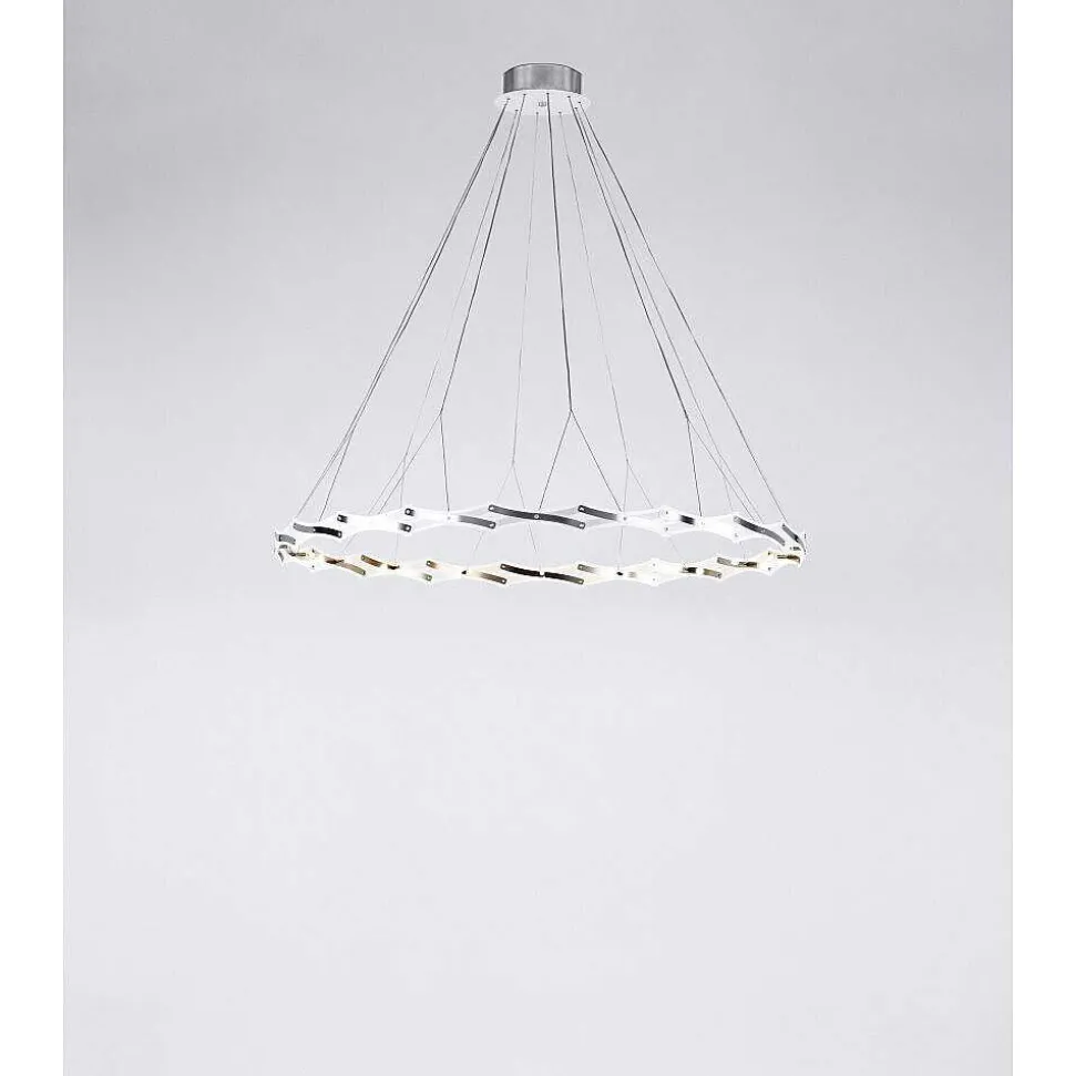 Lustre Serien Lighting Zoom Acier Inoxydable, 20 Lumieres