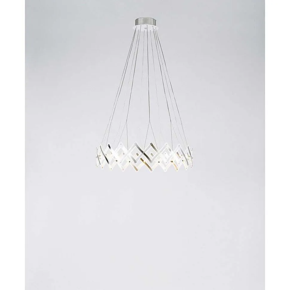 Lustre Serien Lighting Zoom Acier Inoxydable, 20 Lumieres