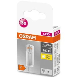 Osram Led Base Pin Set De 3 Ampoules G4 1,8 Watt 2700 Kelvin 200 Lumen